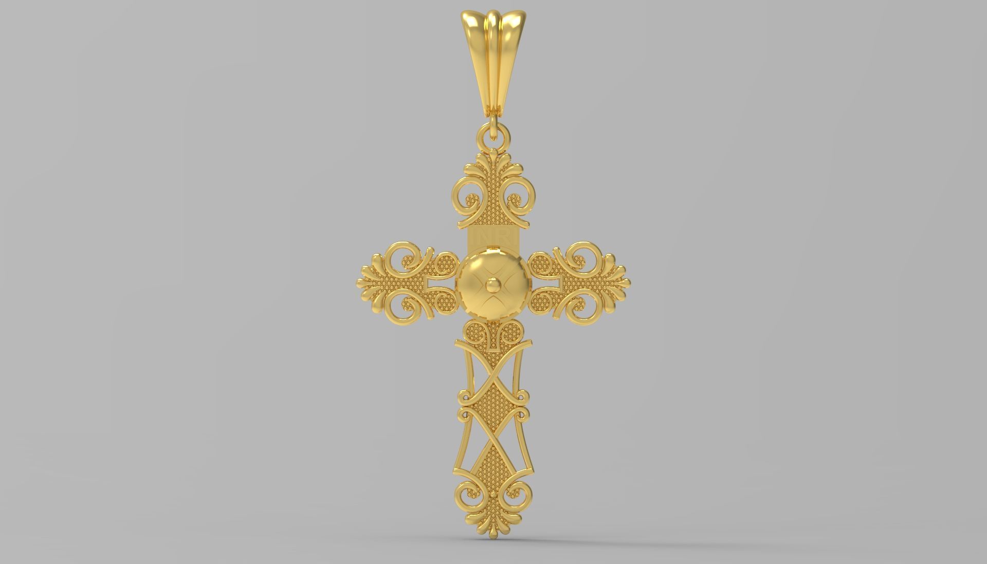 Gold cross pendant gp0405 3D print model_16