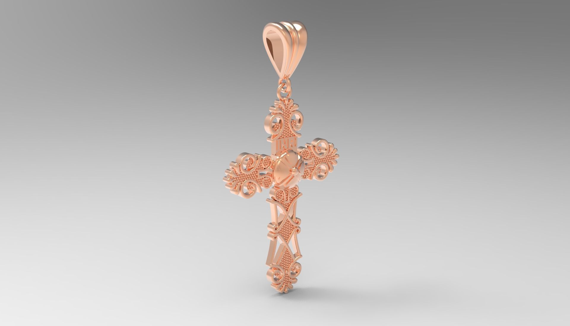 Gold cross pendant gp0405 3D print model_17