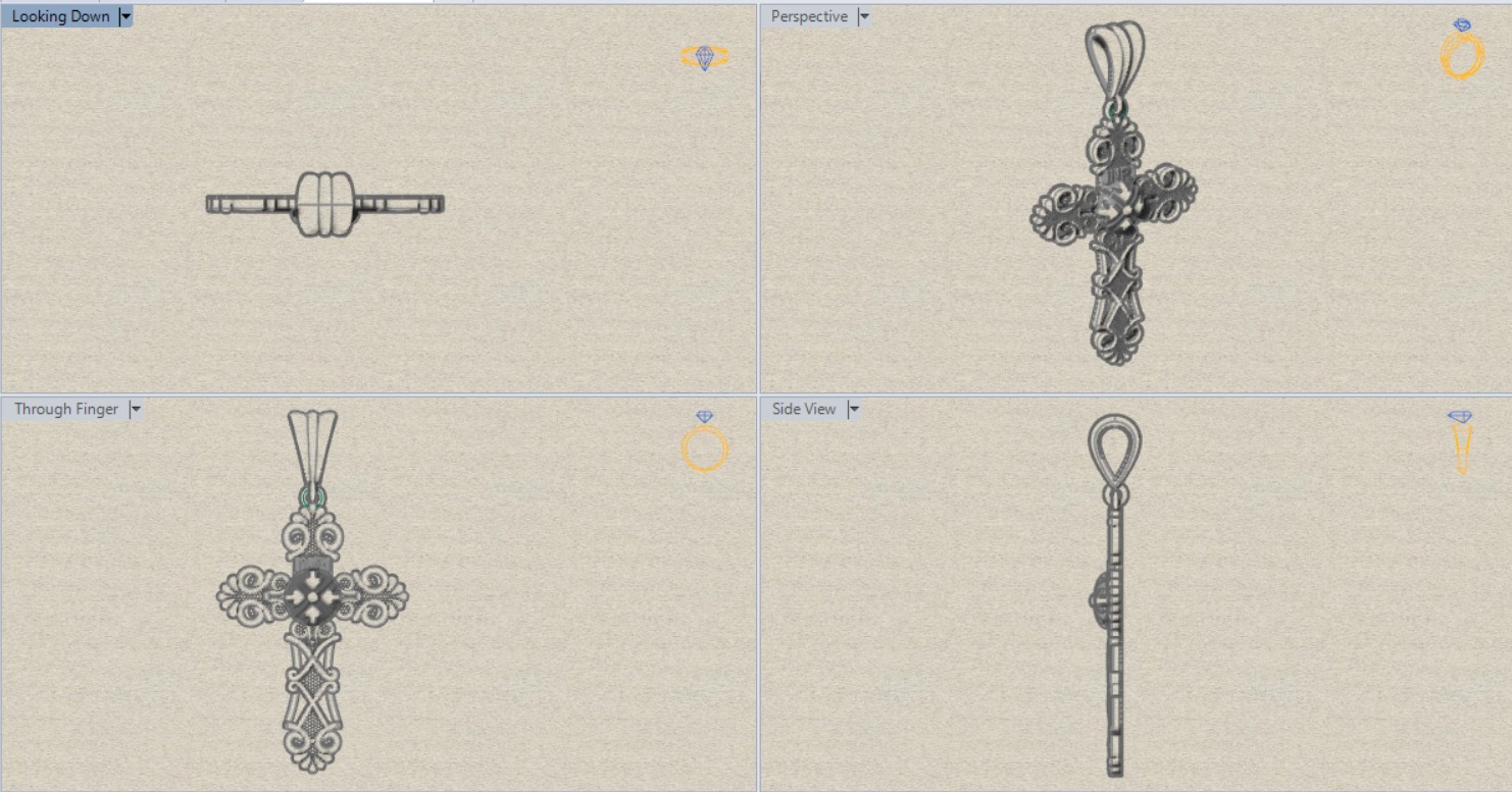 Gold cross pendant gp0405 3D print model_10