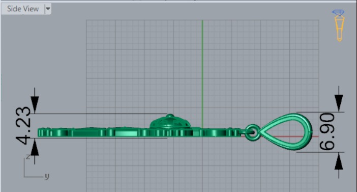 Gold cross pendant gp0405 3D print model_5