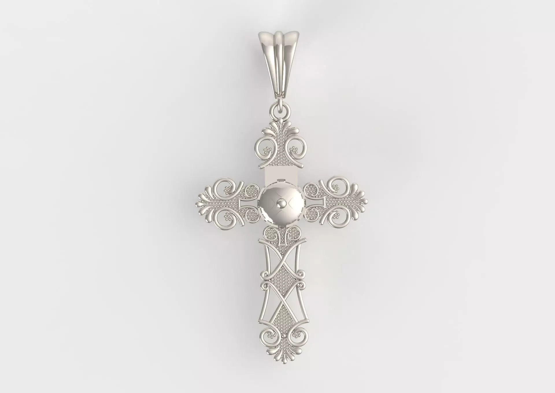 Gold cross pendant gp0405 3D print model_0