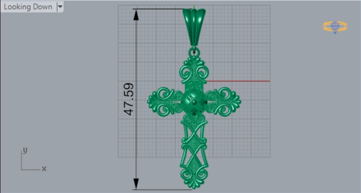 Gold cross pendant gp0405 3D print model_14