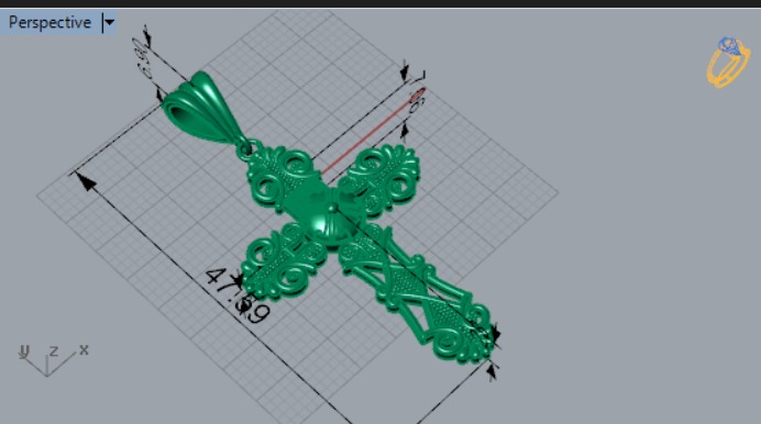 Gold cross pendant gp0405 3D print model_13