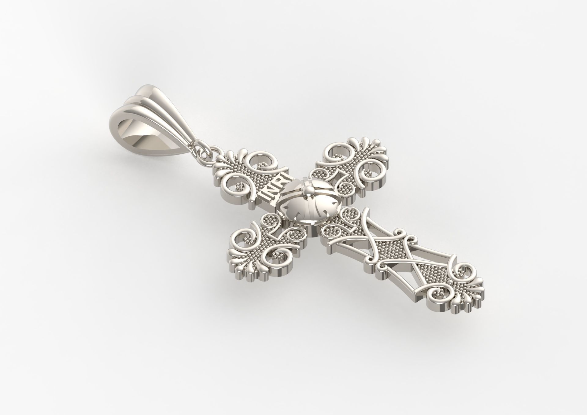 Gold cross pendant gp0405 3D print model_2