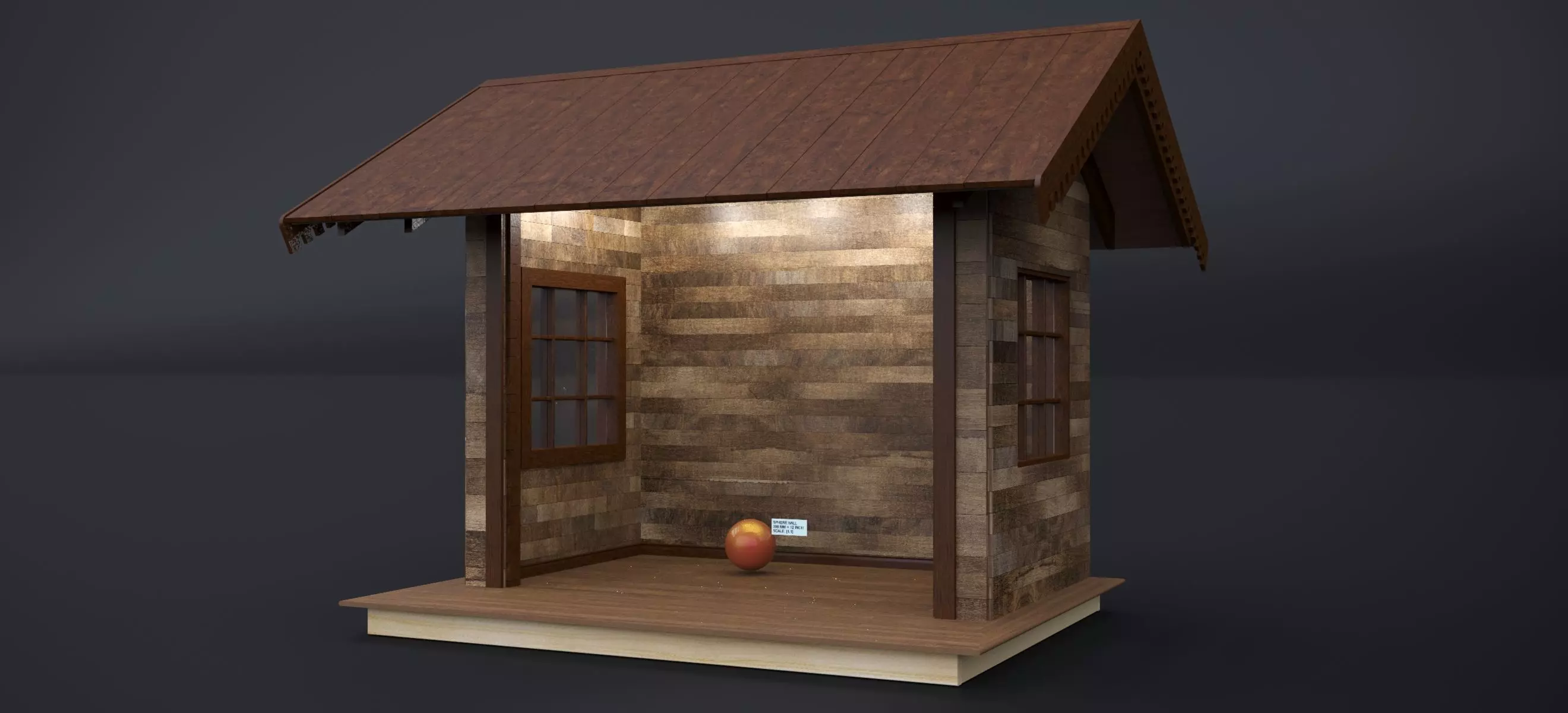 EUROPEAN COMMERCIAL WOODEN BUILDING STALL 2024-001 3D model
