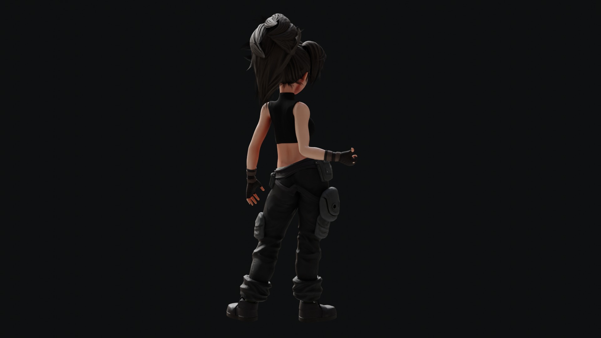 Fantasy Engineer 3D Female Character Model Low-poly 3D model_35