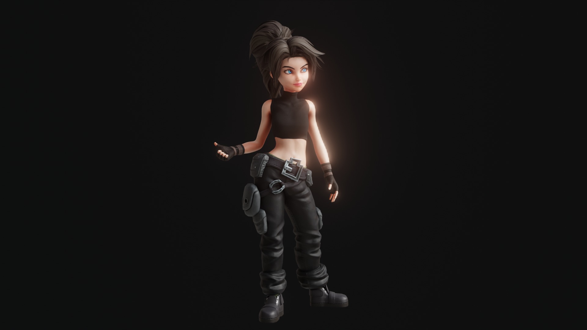 Fantasy Engineer 3D Female Character Model Low-poly 3D model_22