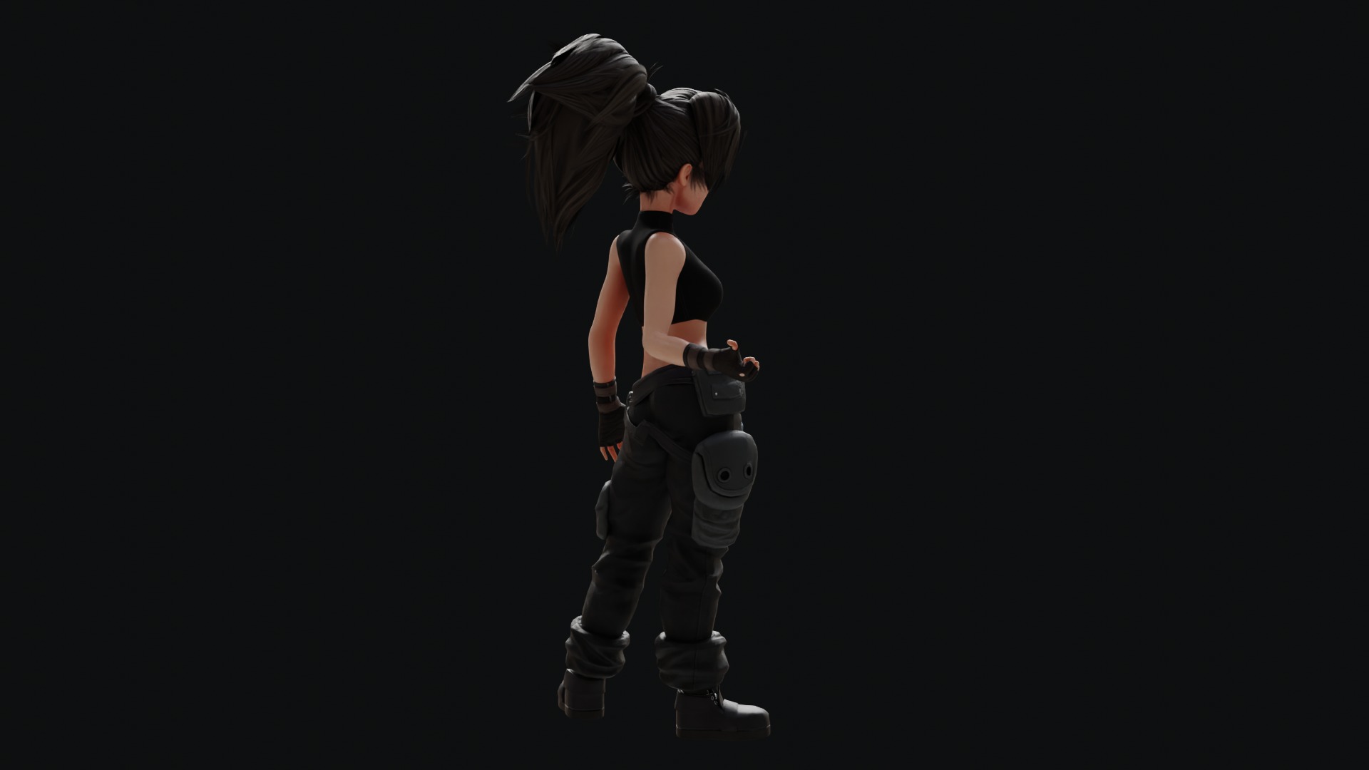 Fantasy Engineer 3D Female Character Model Low-poly 3D model_36