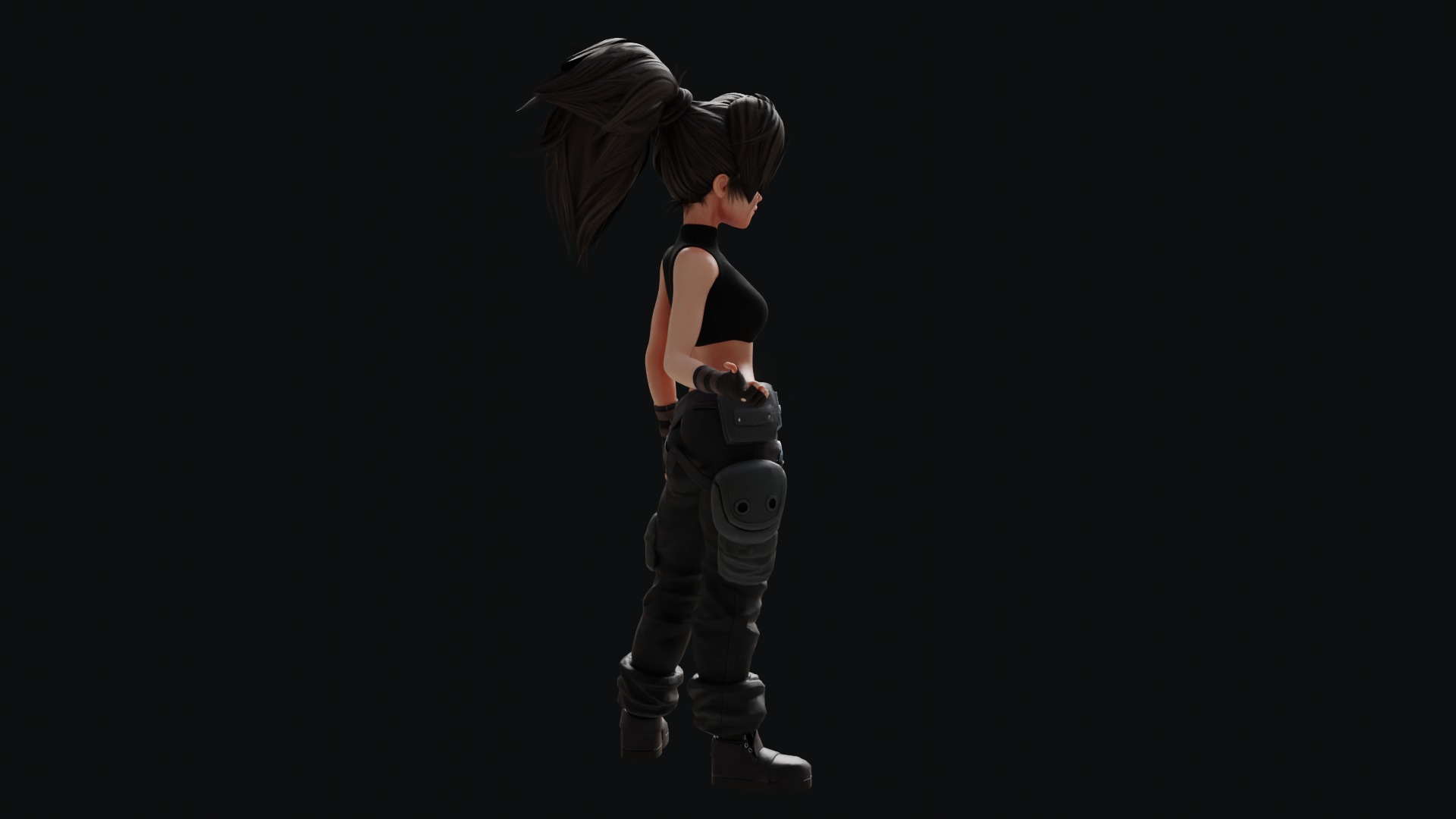 Fantasy Engineer 3D Female Character Model Low-poly 3D model_38