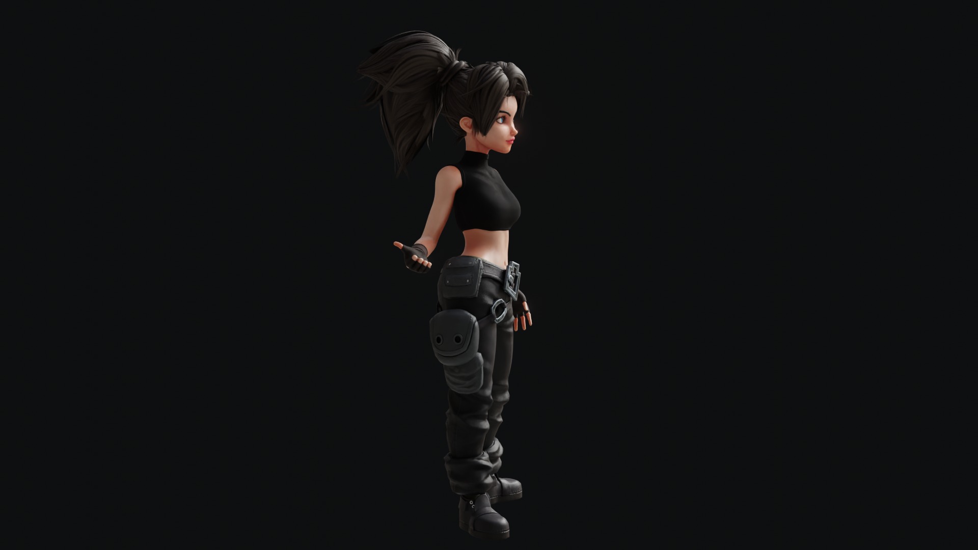 Fantasy Engineer 3D Female Character Model Low-poly 3D model_41