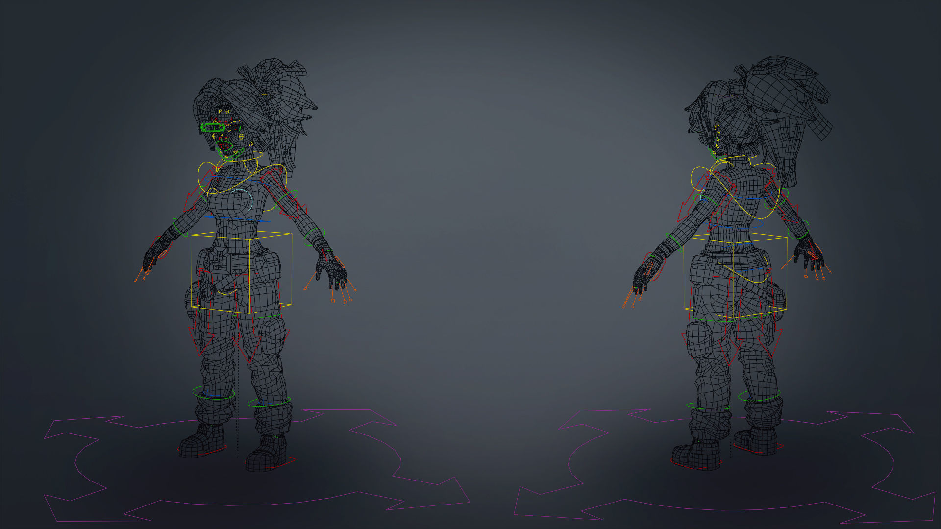 Fantasy Engineer 3D Female Character Model Low-poly 3D model_16