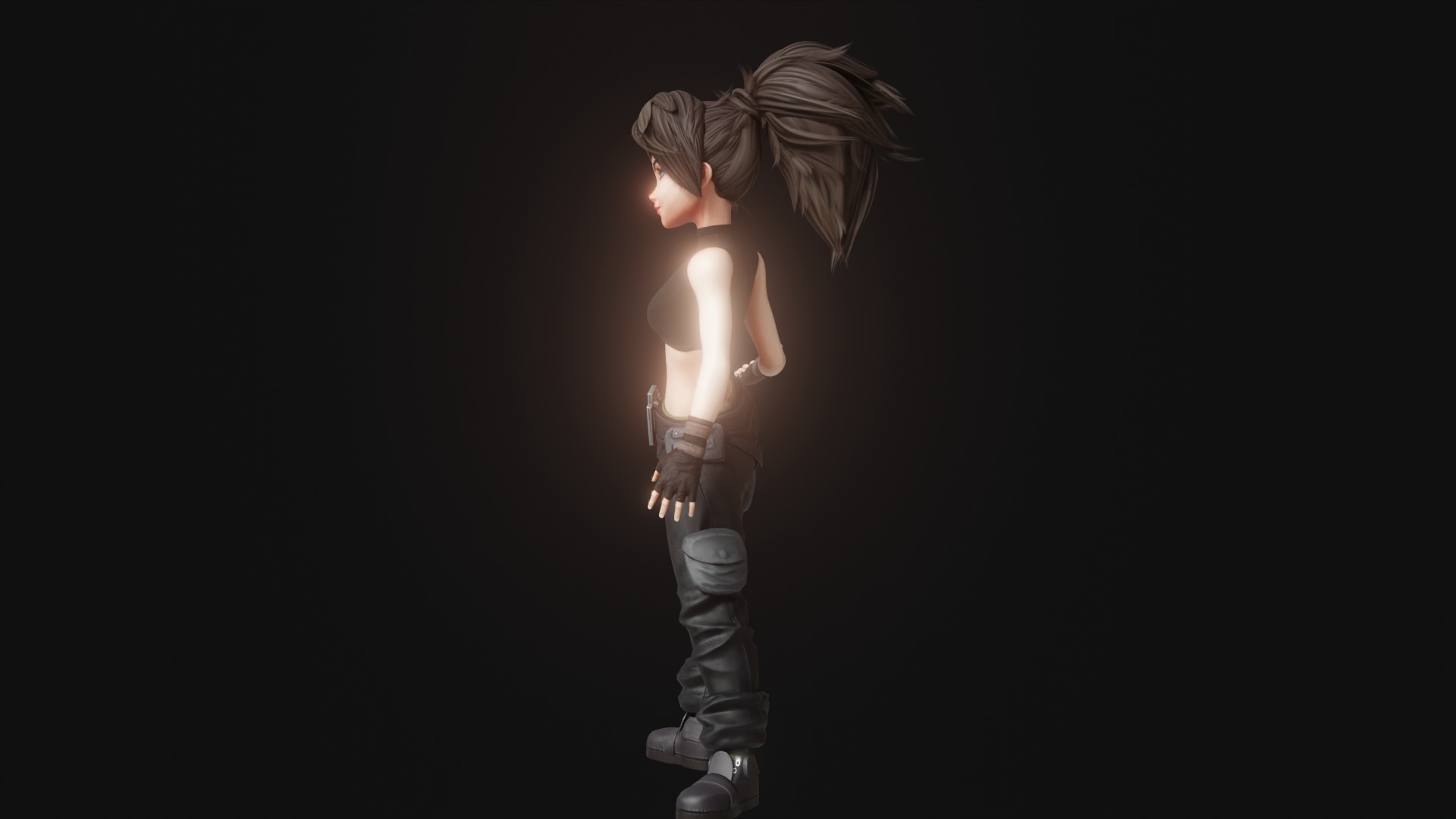 Fantasy Engineer 3D Female Character Model Low-poly 3D model_29