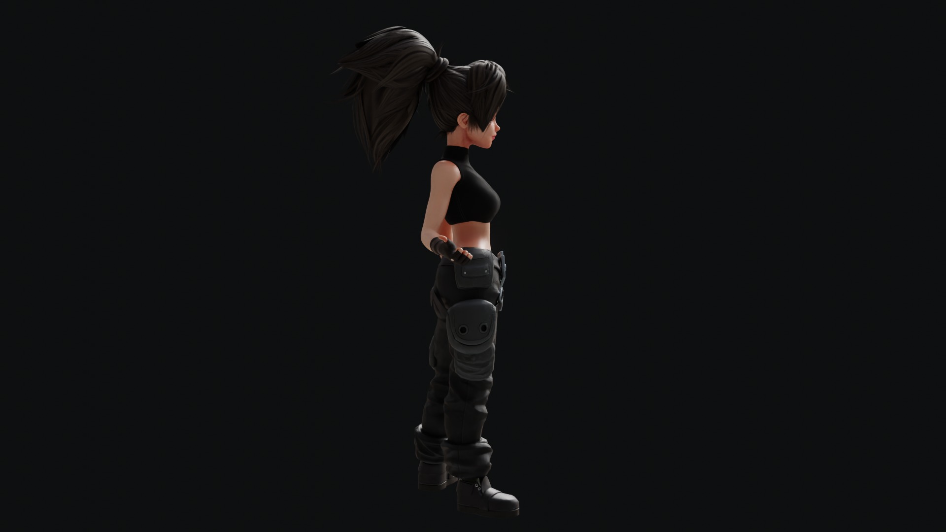 Fantasy Engineer 3D Female Character Model Low-poly 3D model_39