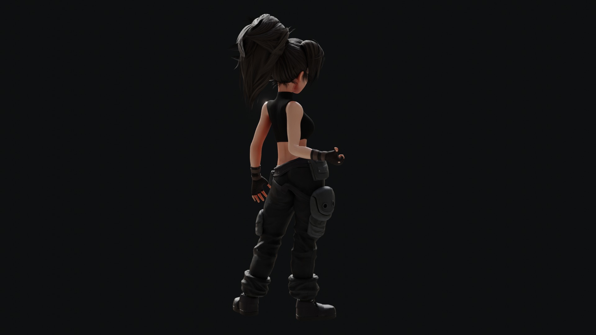 Fantasy Engineer 3D Female Character Model Low-poly 3D model_37