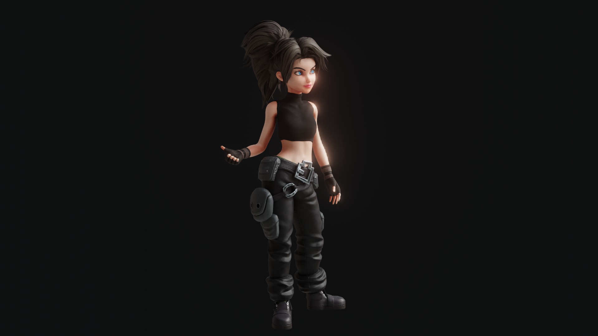 Fantasy Engineer 3D Female Character Model Low-poly 3D model_20