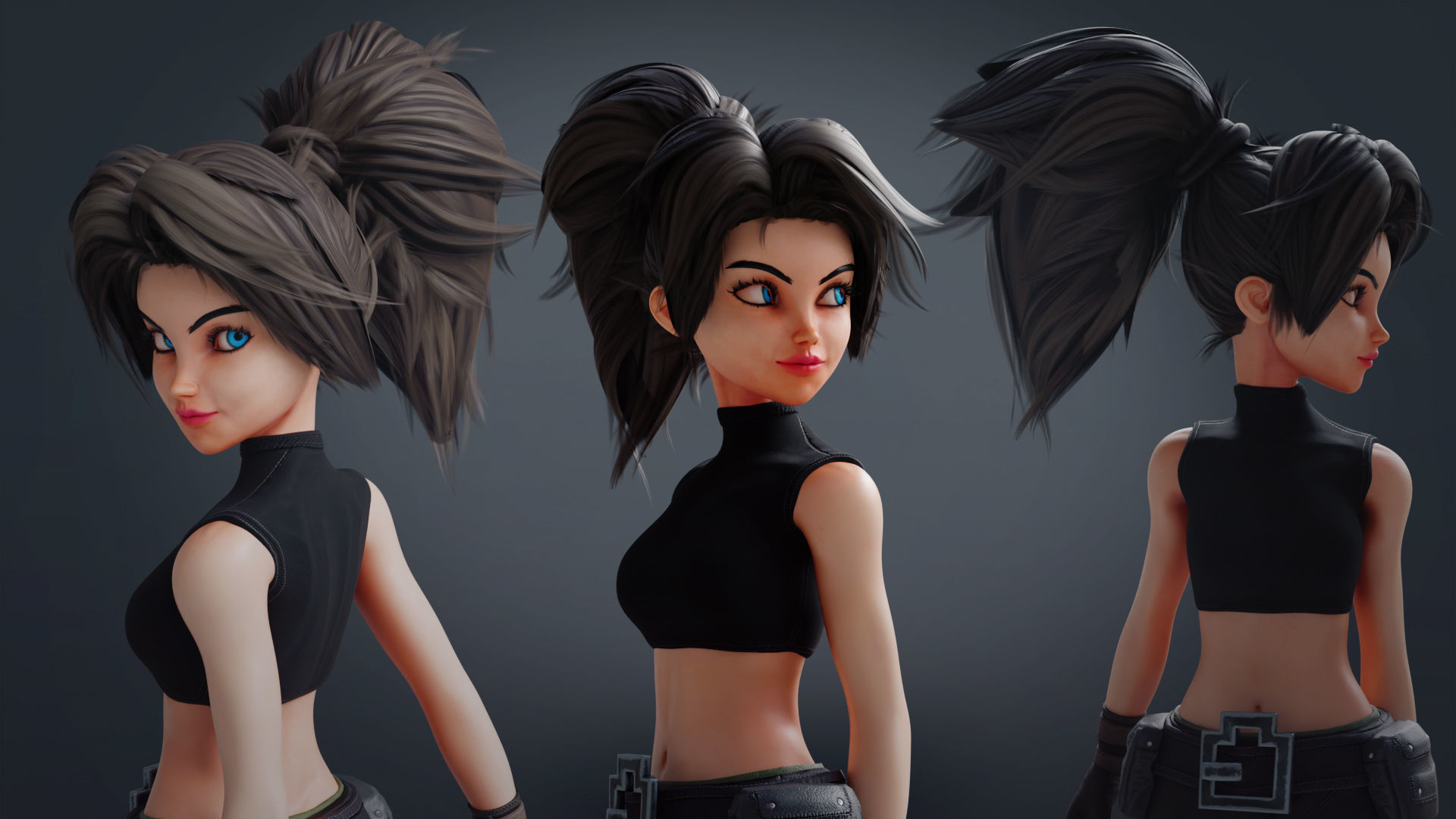 Fantasy Engineer 3D Female Character Model Low-poly 3D model_4