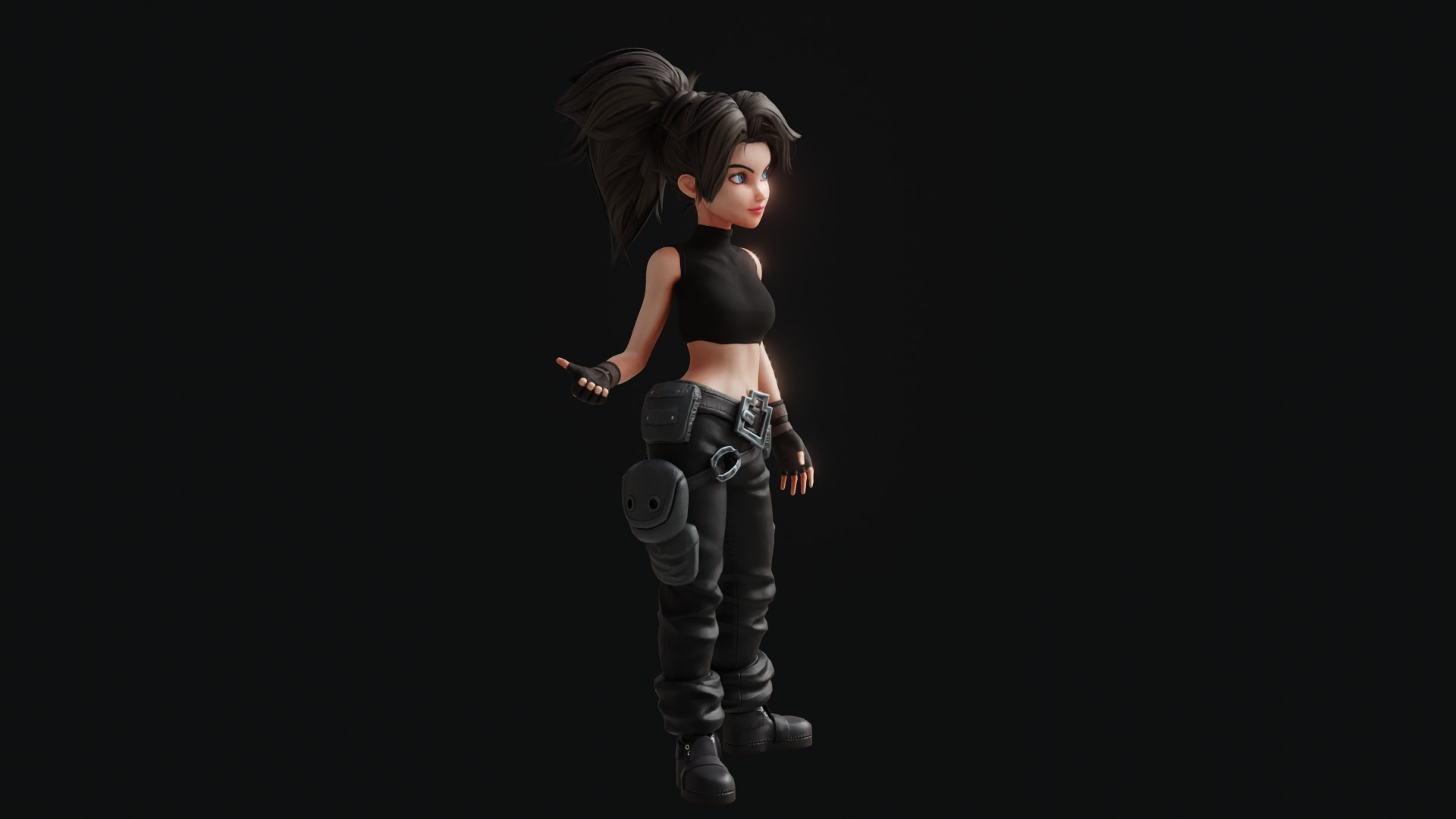 Fantasy Engineer 3D Female Character Model Low-poly 3D model_42