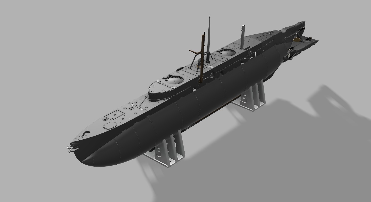 UK X-Craft midget submarine ww2 for rc - use  3D print model_3