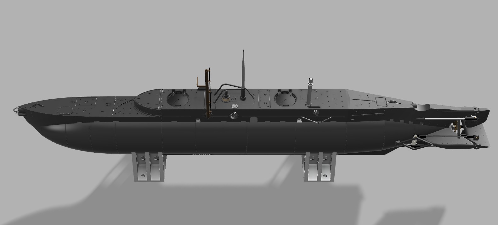 UK X-Craft midget submarine ww2 for rc - use  3D print model_1