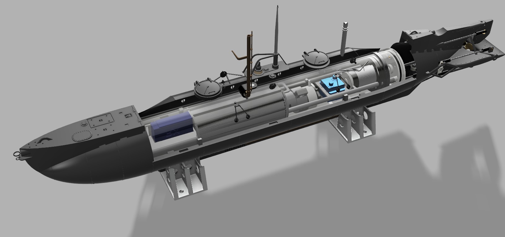 UK X-Craft midget submarine ww2 for rc - use  3D print model_8