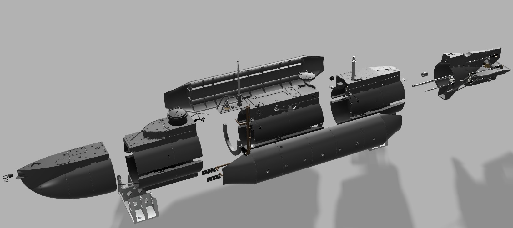 UK X-Craft midget submarine ww2 for rc - use  3D print model_9