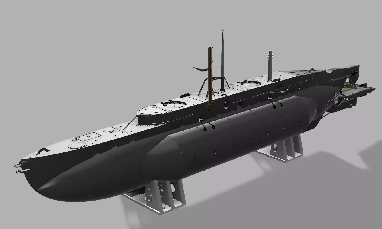 UK X-Craft midget submarine ww2 for rc - use  3D print model_0