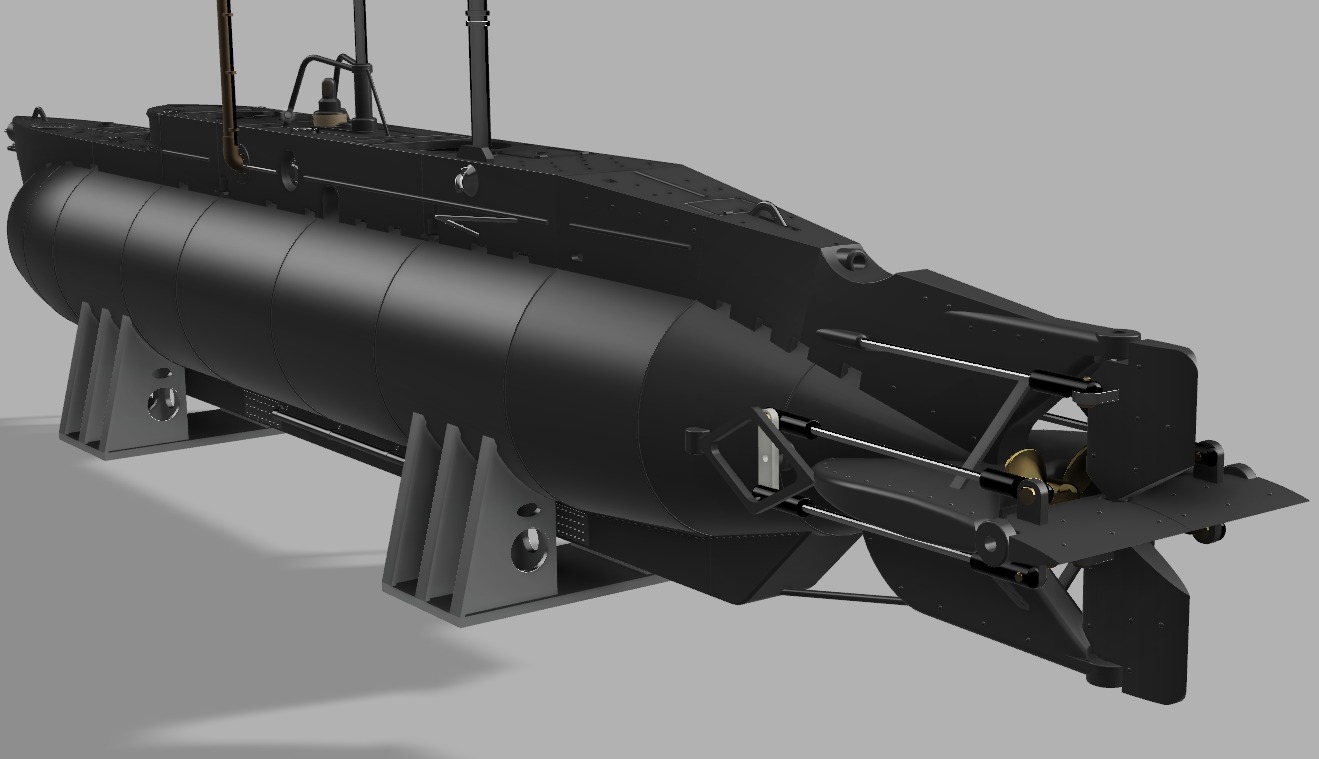 UK X-Craft midget submarine ww2 for rc - use  3D print model_2