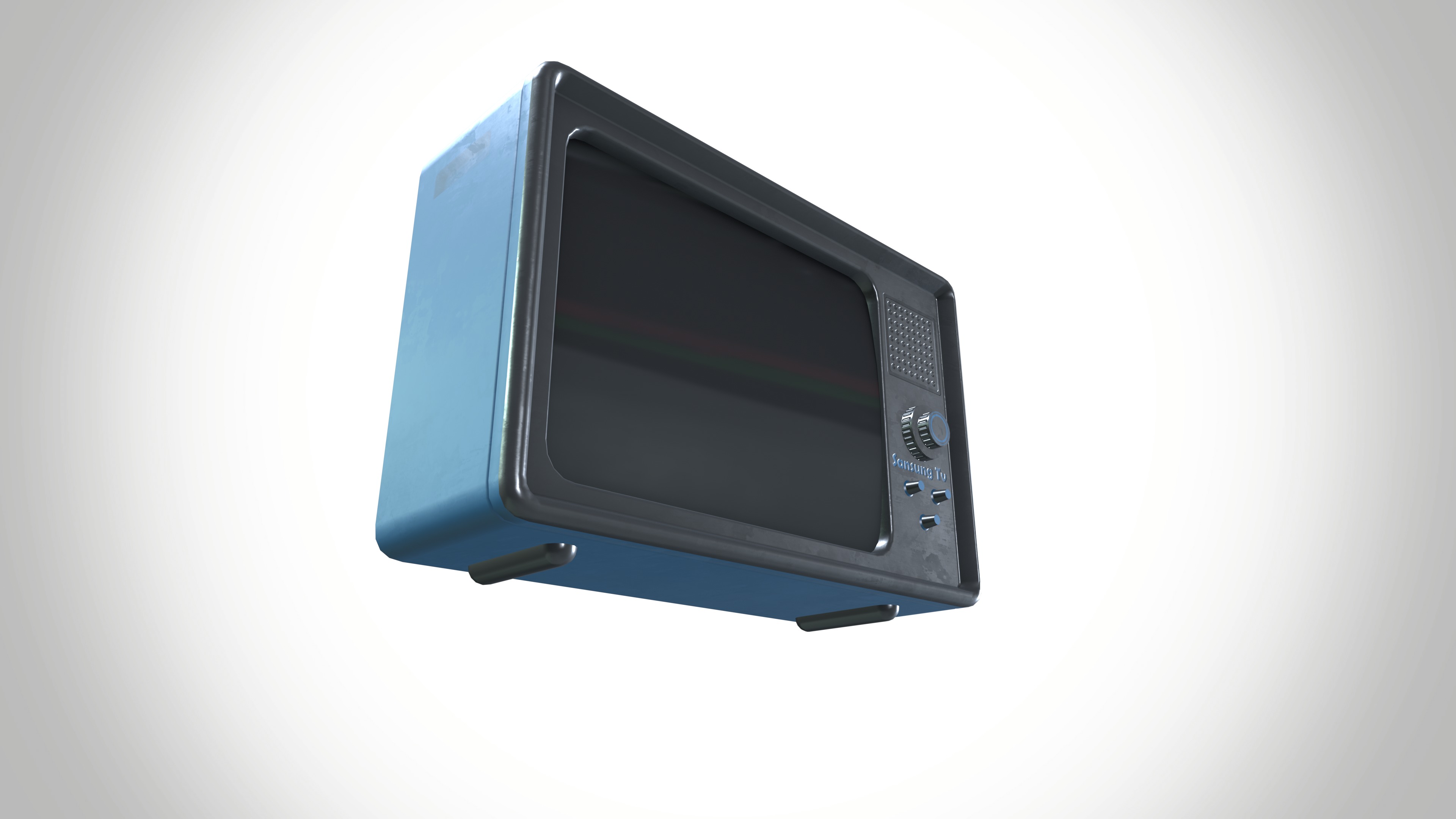 Retro Tv Low-poly 3D model_8