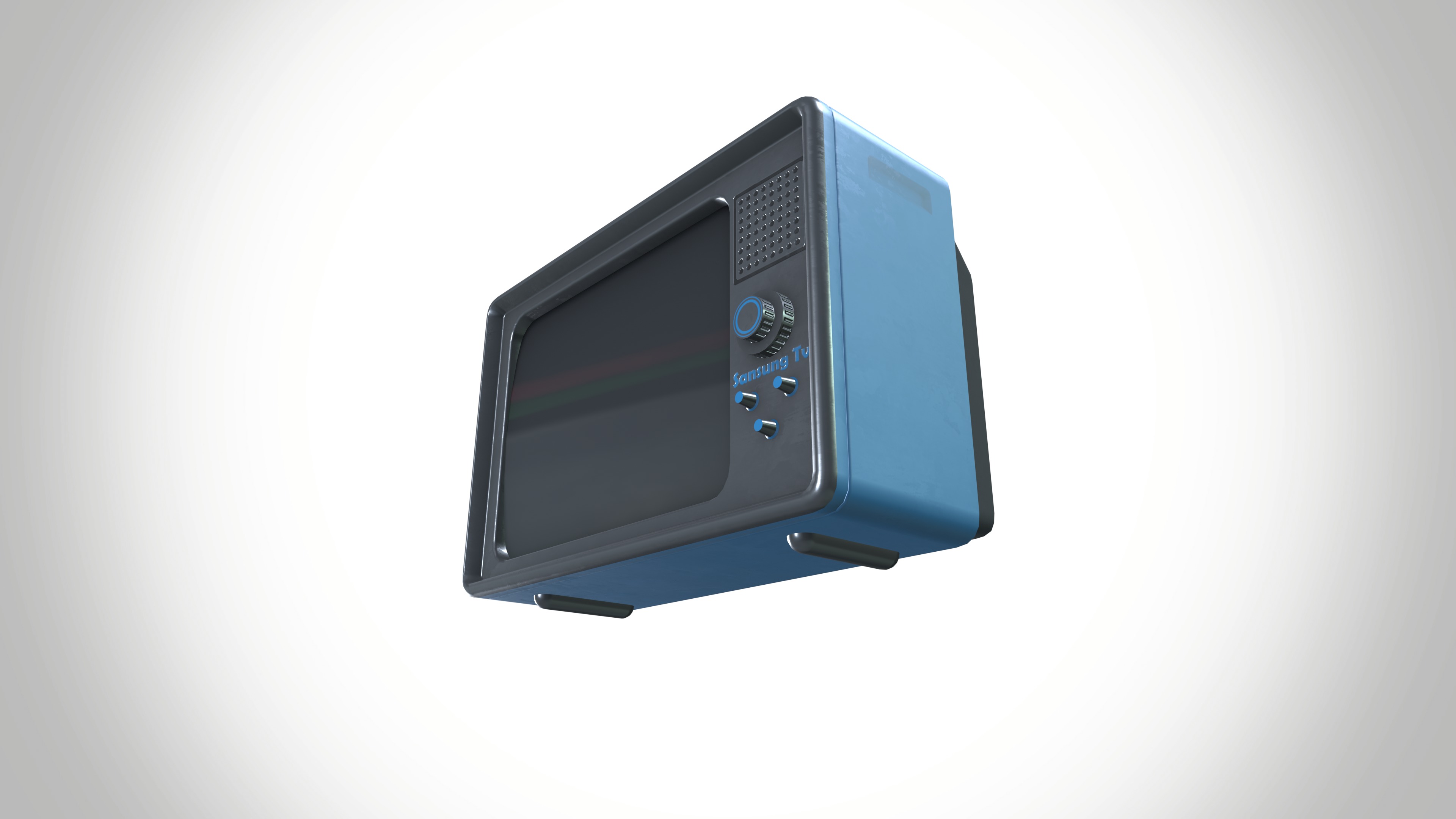 Retro Tv Low-poly 3D model_7