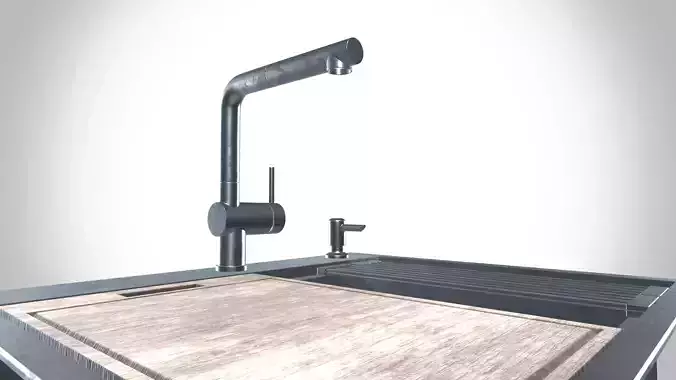 Sink with Cutting Board