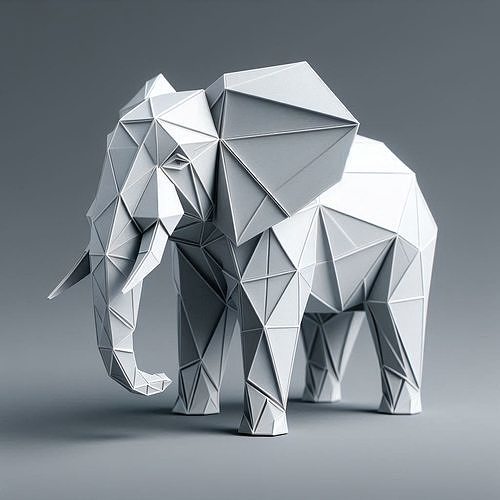 Origami Elephant 3D print model