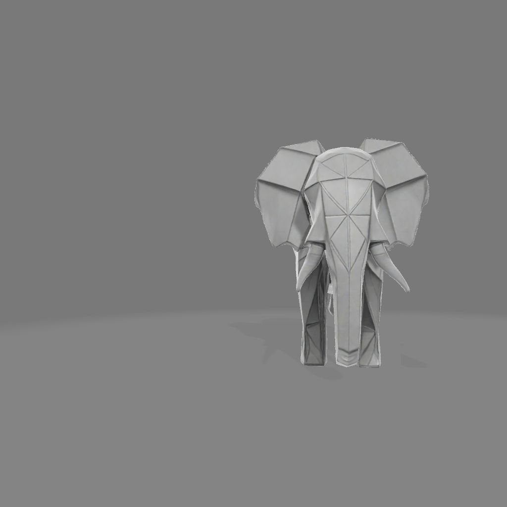 Origami Elephant 3D print model_1