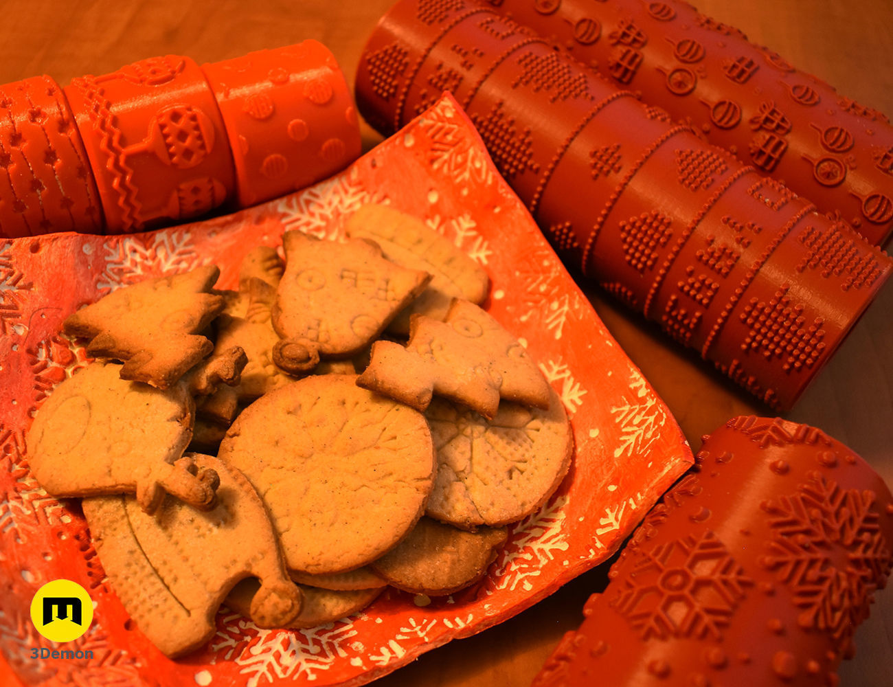 Christmas Texture Rollers Free 3D print model_13