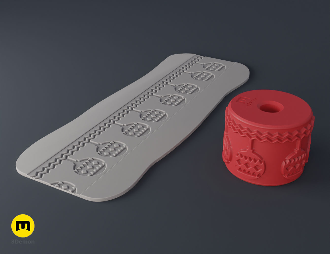 Christmas Texture Rollers Free 3D print model_28
