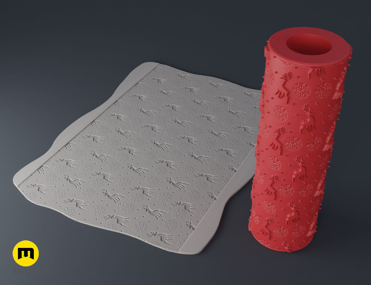 Christmas Texture Rollers Free 3D print model_25