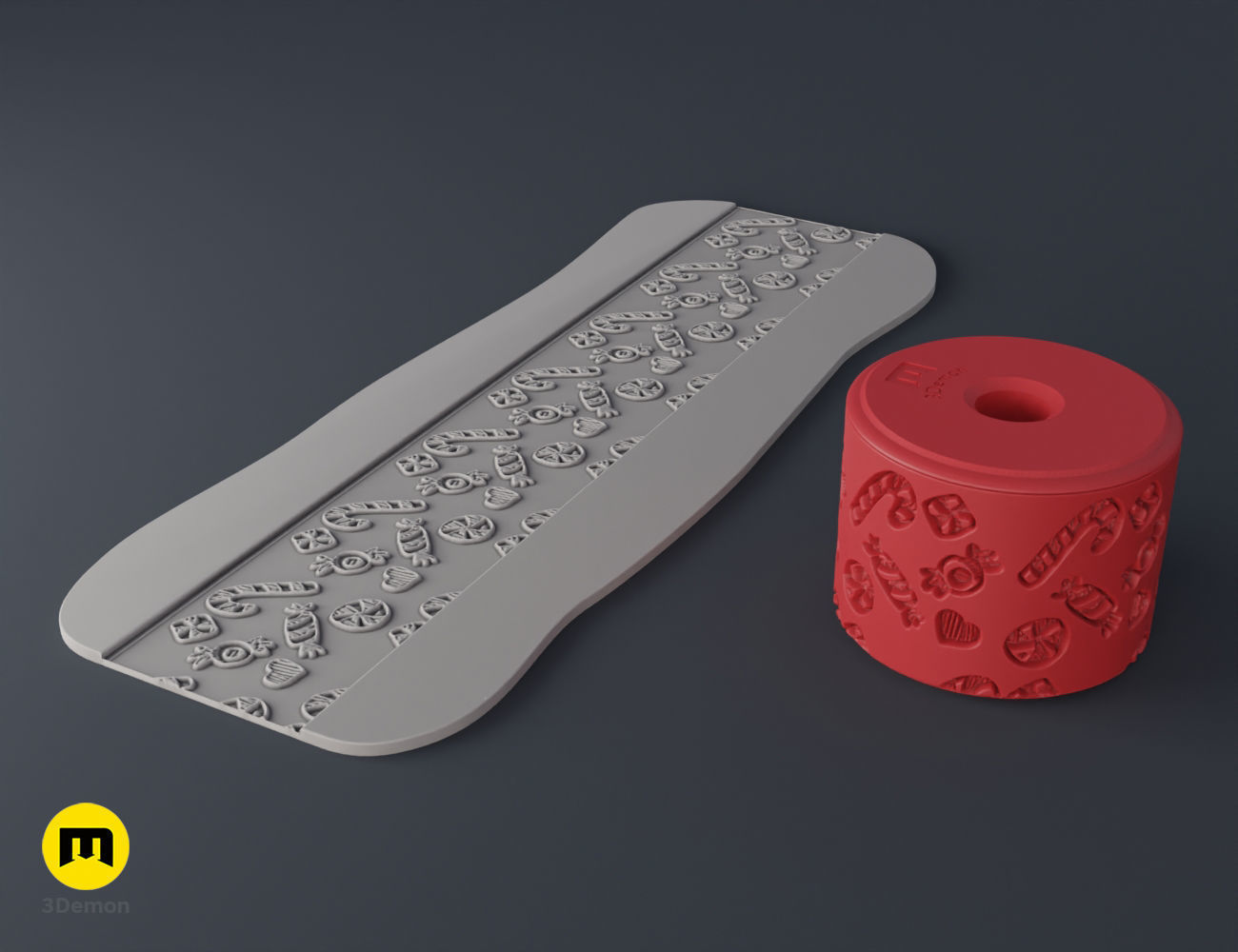 Christmas Texture Rollers Free 3D print model_30