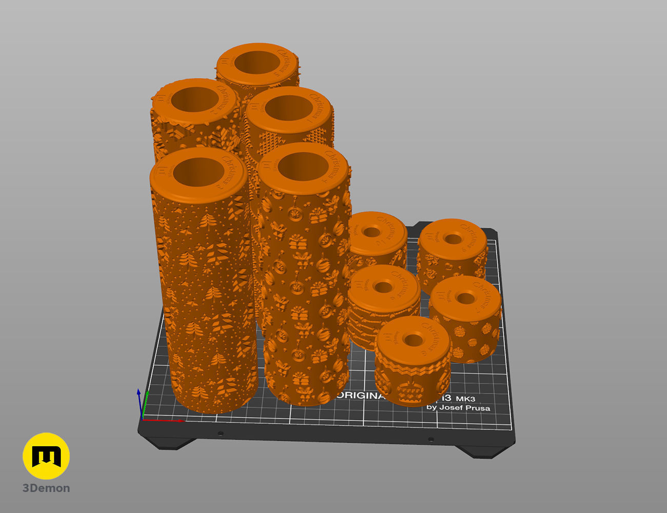 Christmas Texture Rollers Free 3D print model_6