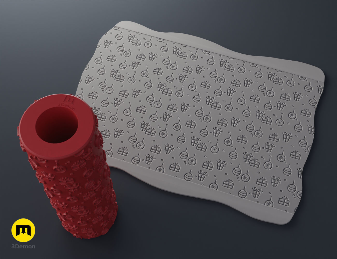 Christmas Texture Rollers Free 3D print model_24