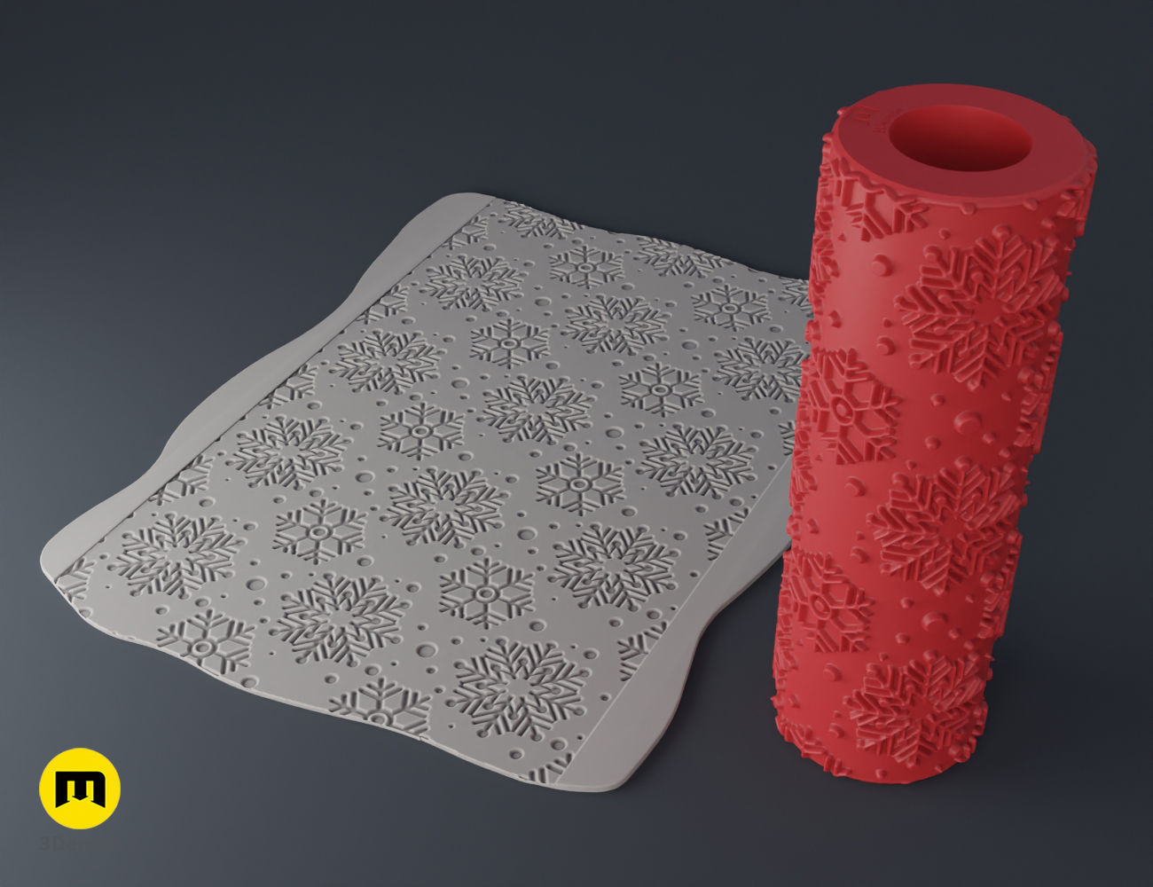 Christmas Texture Rollers Free 3D print model_22