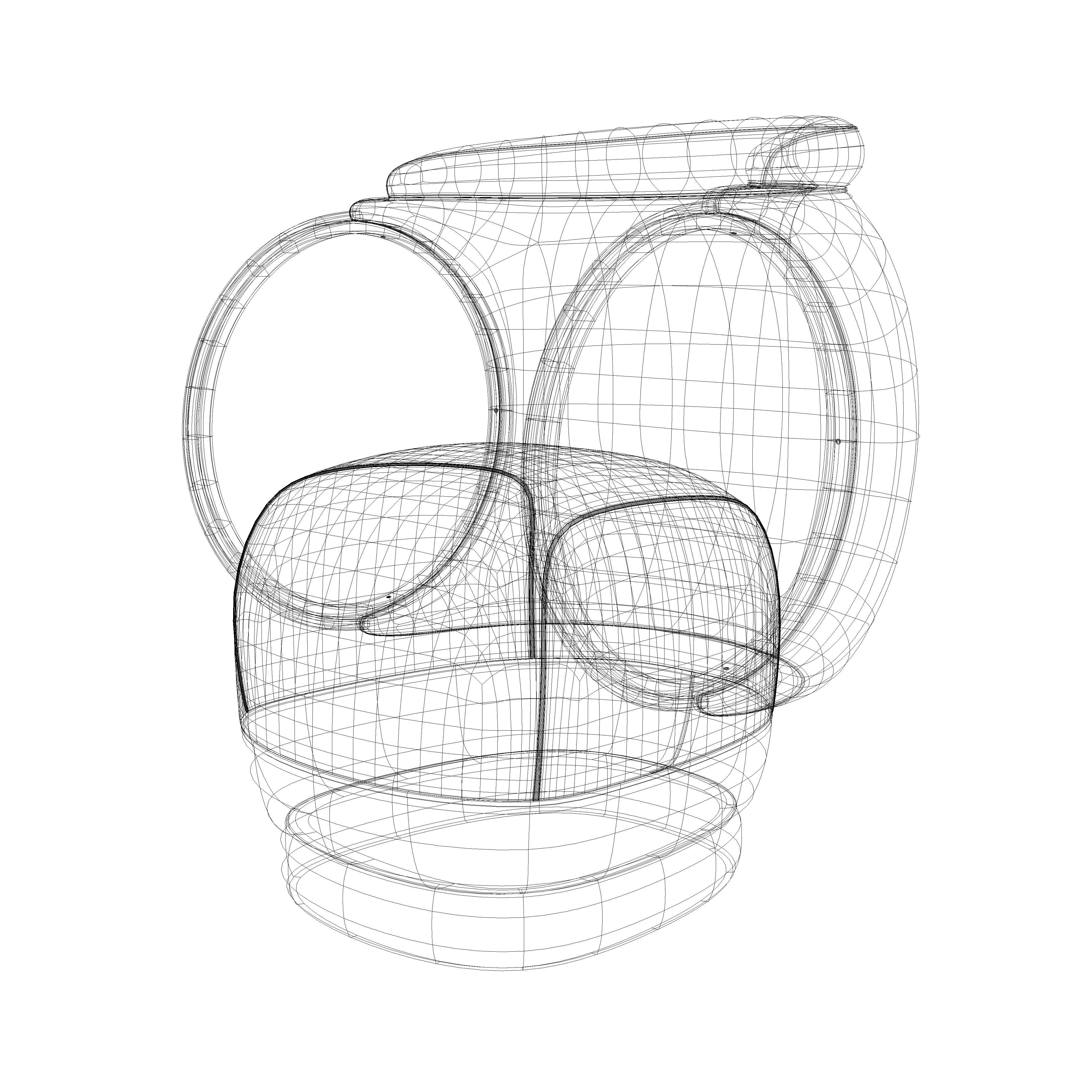 Ring Chair Low-poly 3D model_2