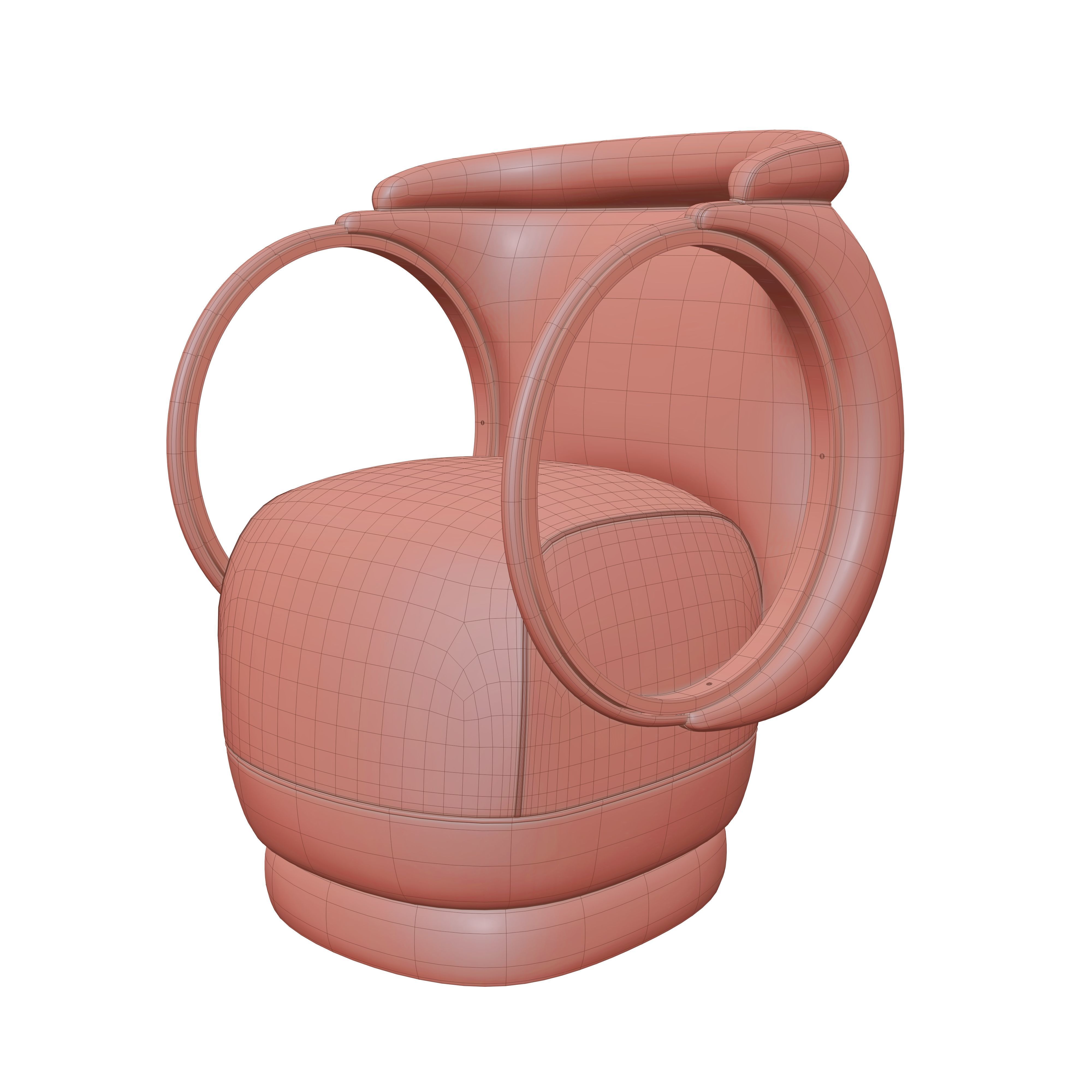 Ring Chair Low-poly 3D model_12