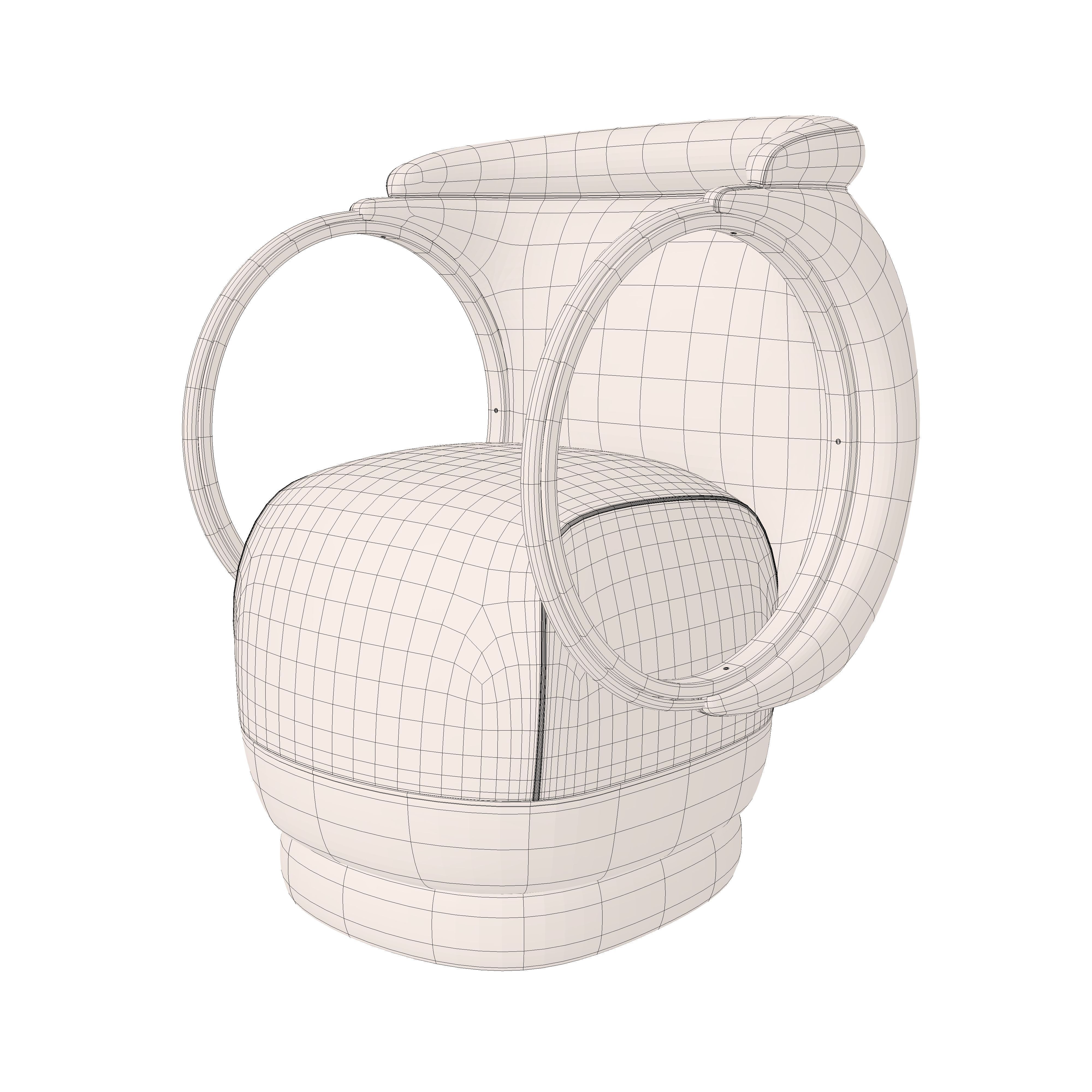 Ring Chair Low-poly 3D model_3