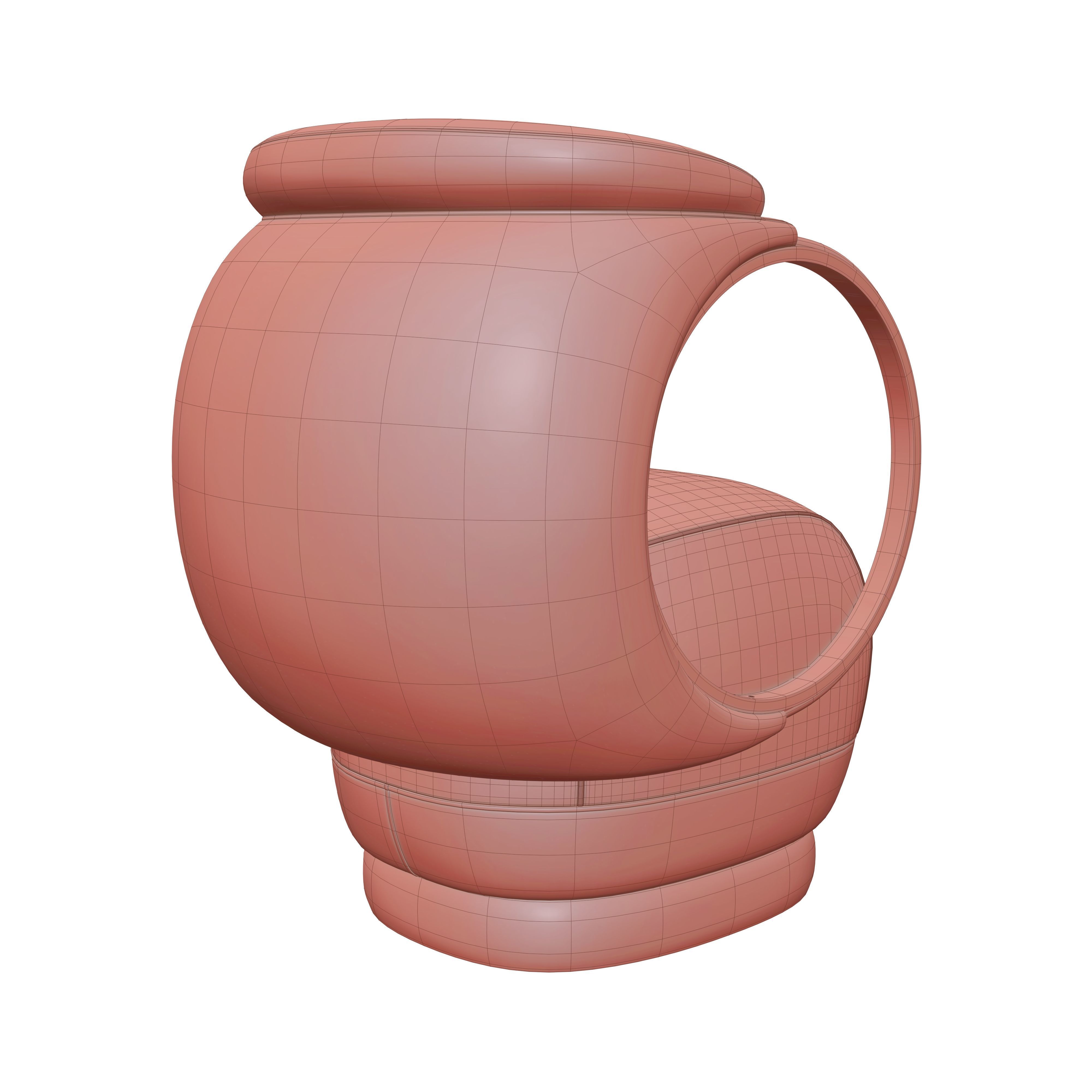 Ring Chair Low-poly 3D model_13