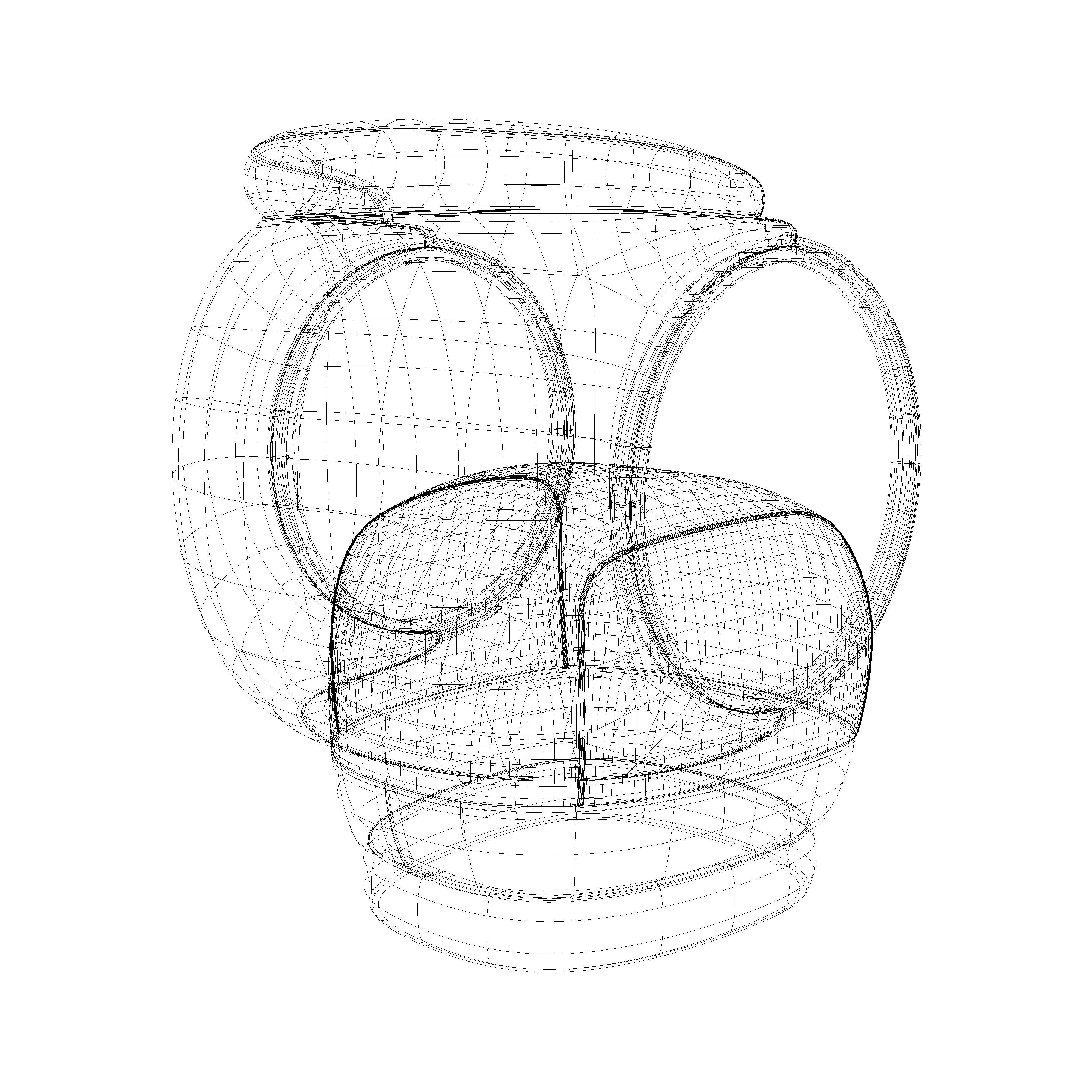 Ring Chair Low-poly 3D model_1