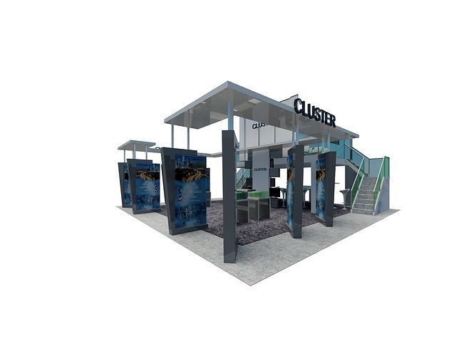 Exhibition Booth 10m x 10m Low-poly 3D model