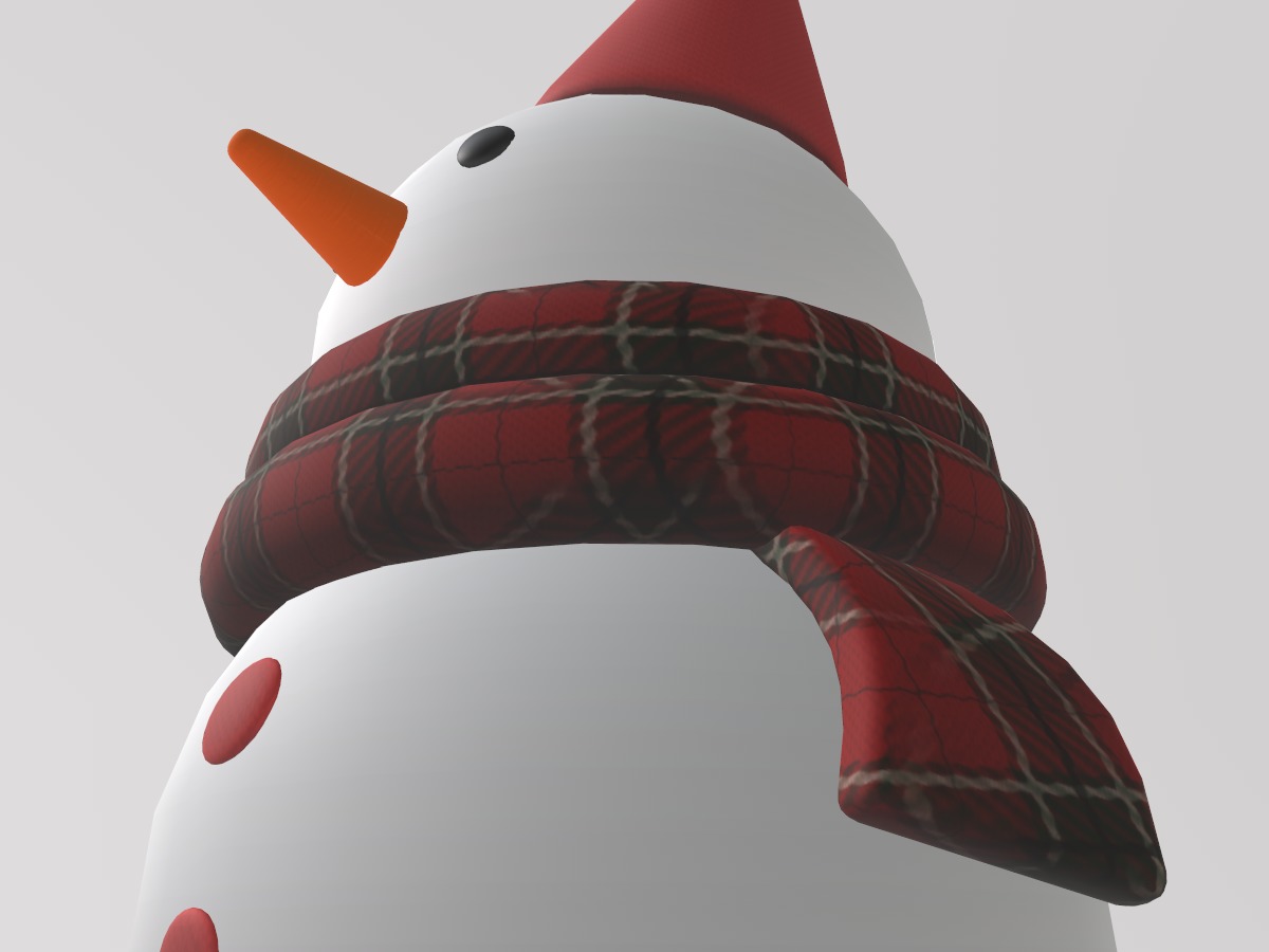 Stylized Low-Poly Snowman Decoration Figure Set Low-poly 3D model_5