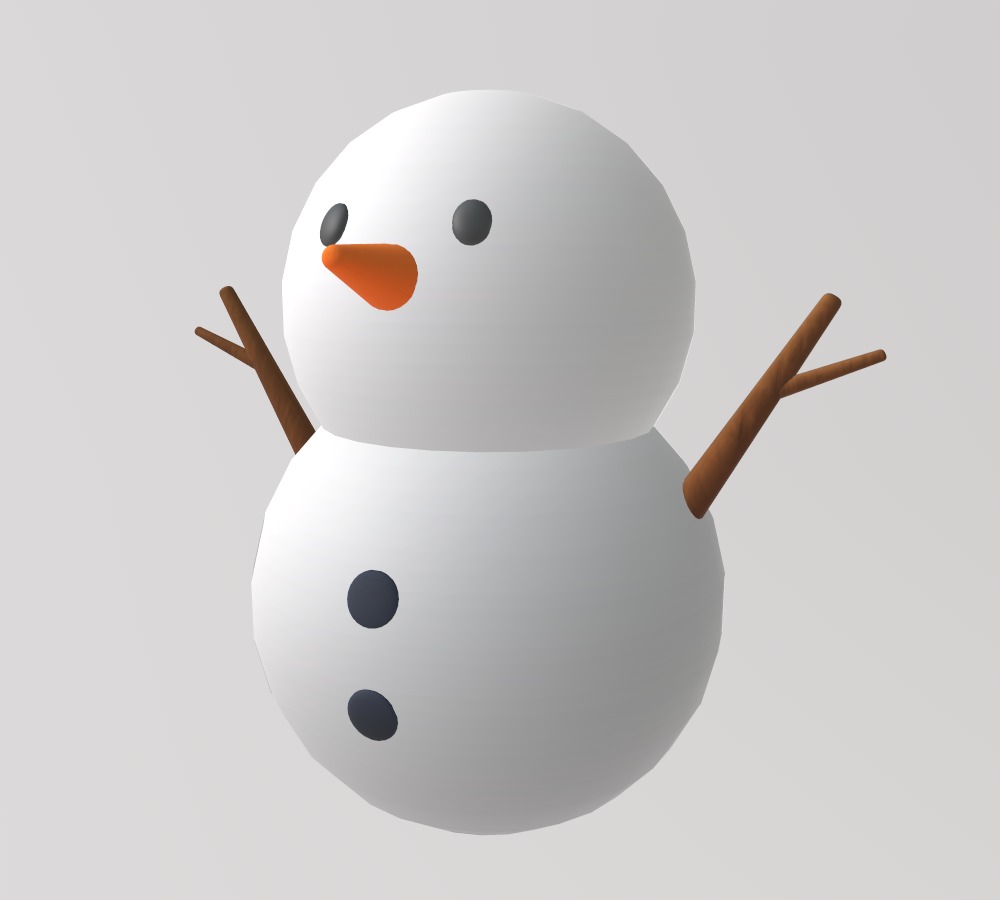 Stylized Low-Poly Snowman Decoration Figure Set Low-poly 3D model_10