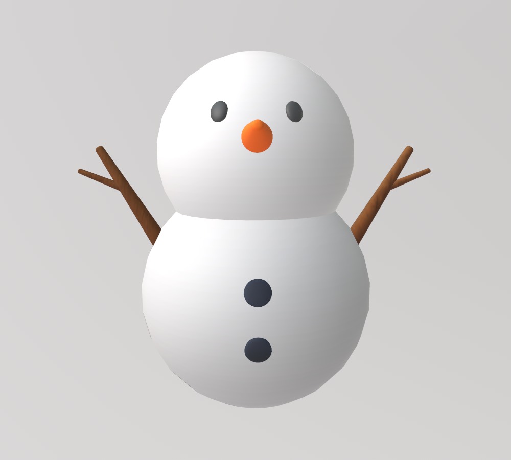 Stylized Low-Poly Snowman Decoration Figure Set Low-poly 3D model_11