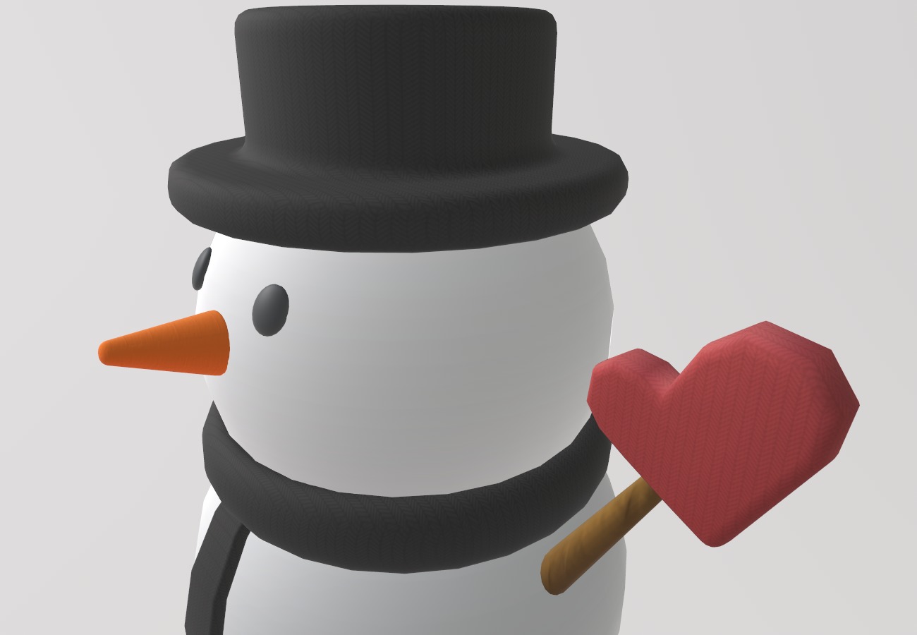 Stylized Low-Poly Snowman Decoration Figure Set Low-poly 3D model_17