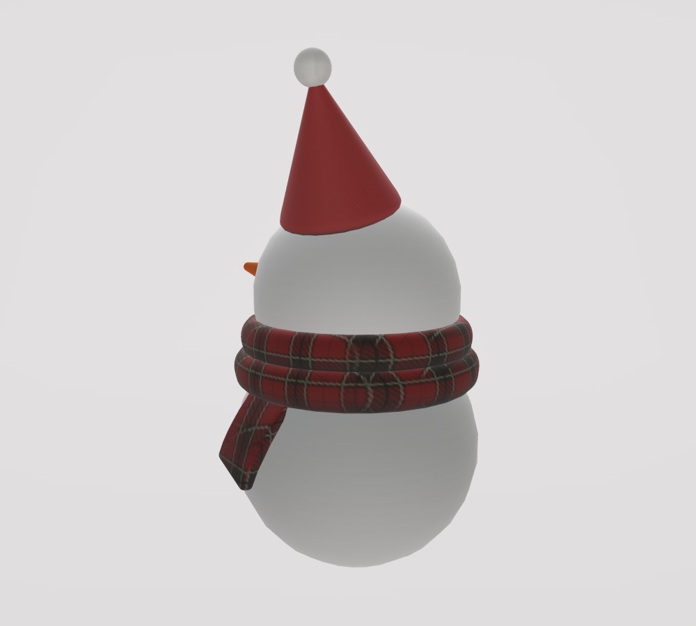 Stylized Low-Poly Snowman Decoration Figure Set Low-poly 3D model_4